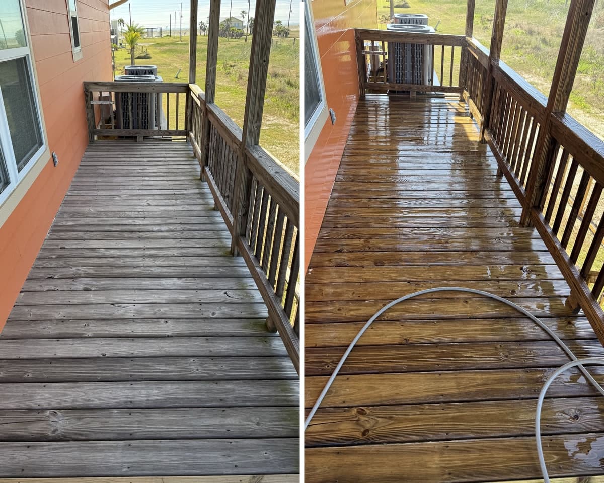 Deck Wash Before & After — NOLA